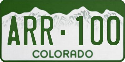 CO license plate ARR100
