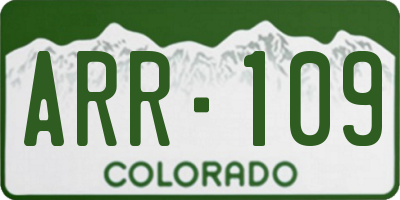 CO license plate ARR109