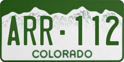 CO license plate ARR112