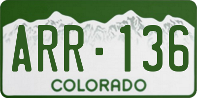 CO license plate ARR136
