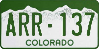 CO license plate ARR137