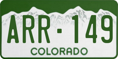 CO license plate ARR149