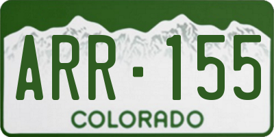 CO license plate ARR155