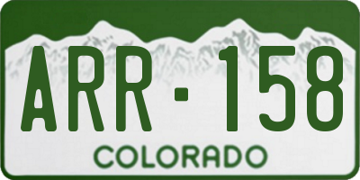 CO license plate ARR158