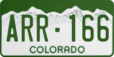 CO license plate ARR166