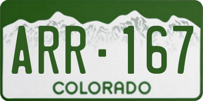 CO license plate ARR167