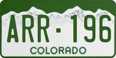 CO license plate ARR196