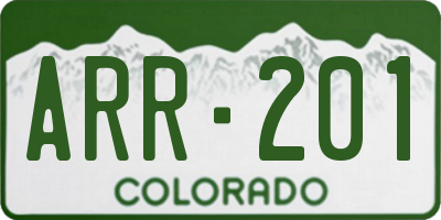 CO license plate ARR201