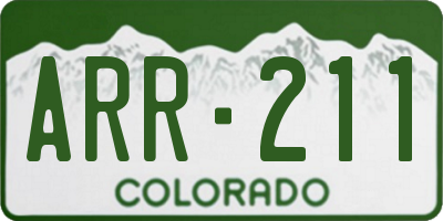 CO license plate ARR211