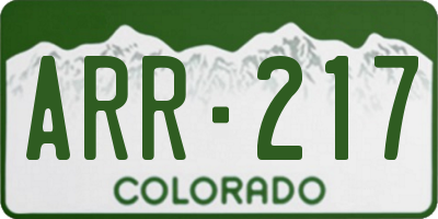 CO license plate ARR217