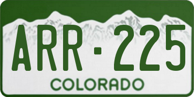 CO license plate ARR225
