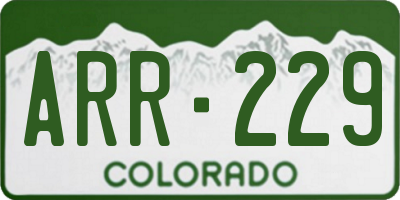 CO license plate ARR229