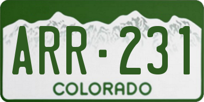CO license plate ARR231
