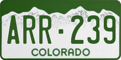 CO license plate ARR239