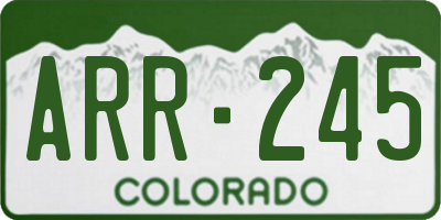 CO license plate ARR245