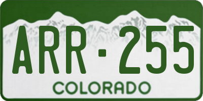 CO license plate ARR255