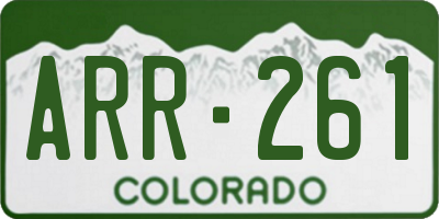CO license plate ARR261