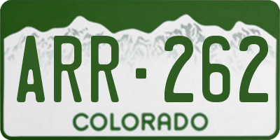 CO license plate ARR262