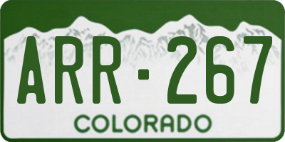 CO license plate ARR267