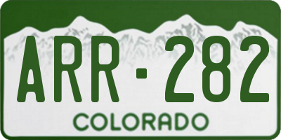 CO license plate ARR282