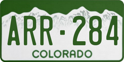 CO license plate ARR284