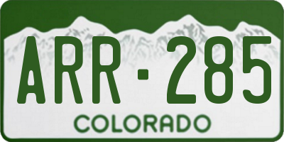 CO license plate ARR285