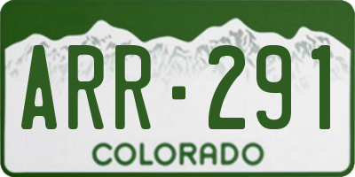 CO license plate ARR291