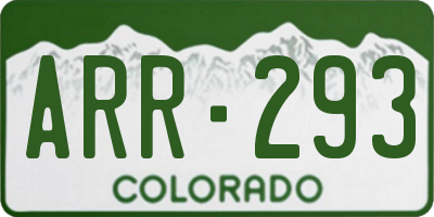 CO license plate ARR293