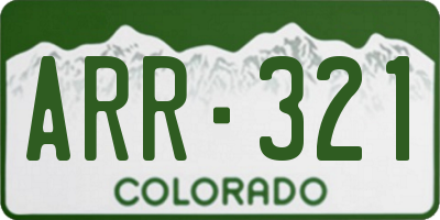 CO license plate ARR321