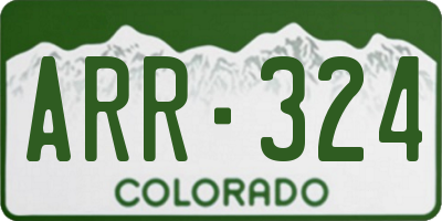 CO license plate ARR324