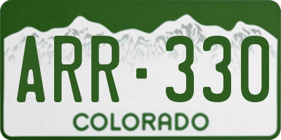 CO license plate ARR330
