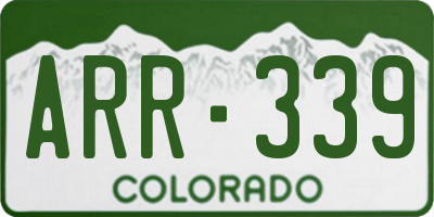 CO license plate ARR339