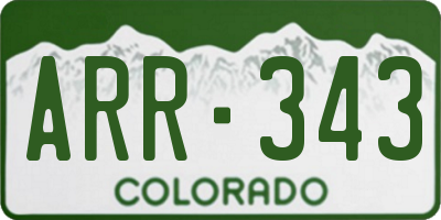 CO license plate ARR343