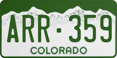 CO license plate ARR359