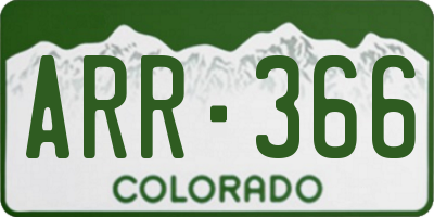 CO license plate ARR366