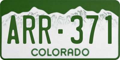 CO license plate ARR371