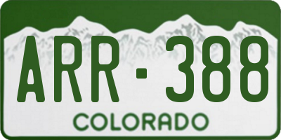CO license plate ARR388