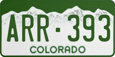 CO license plate ARR393