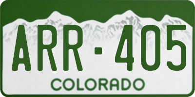 CO license plate ARR405