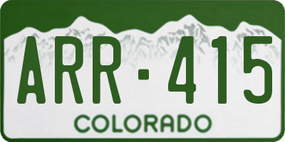CO license plate ARR415