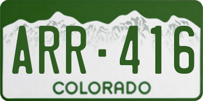 CO license plate ARR416