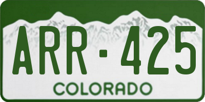 CO license plate ARR425