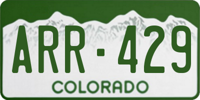 CO license plate ARR429