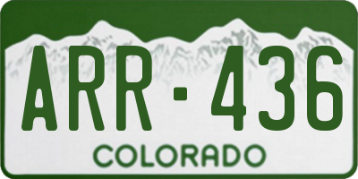 CO license plate ARR436