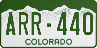 CO license plate ARR440
