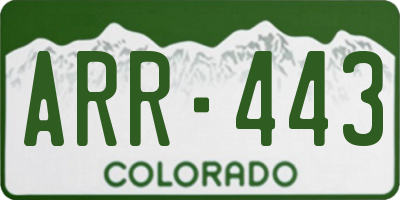CO license plate ARR443