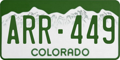 CO license plate ARR449