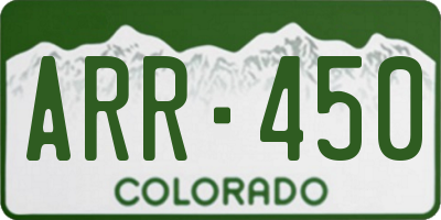CO license plate ARR450
