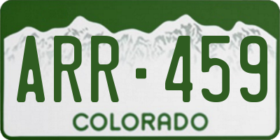 CO license plate ARR459