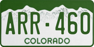 CO license plate ARR460